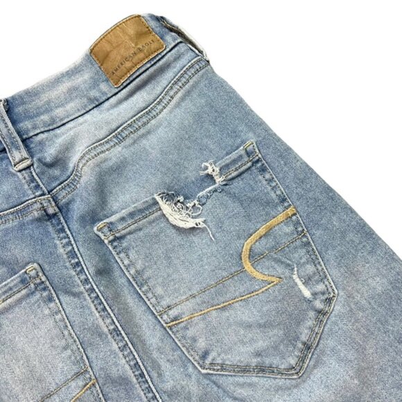 American Eagle Curvy Highest Rise Jegging Distressed Blue Light Wash Skinny Jean - Picture 5 of 8